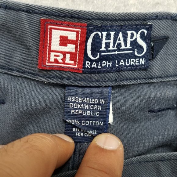 Chaps‎ Ralph Lauren Pants Mens 38x33 Blue Pockets Casual Cotton - Picture 9 of 14